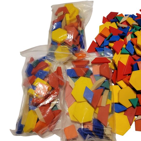 900 Plastic Pattern Blocks Math Manipulatives Shapes Geometry Homeschool Teacher - Picture 6 of 16